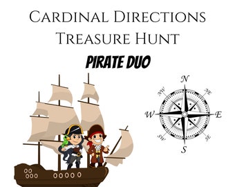 Cardinal Directions Treasure Hunt: Pirate Duo! | An educational indoor, device-free adventure around your home | Gameschooling