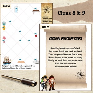 Cardinal Directions Treasure Hunt: Pirate Duo An educational indoor, device-free adventure around your home Gameschooling image 7