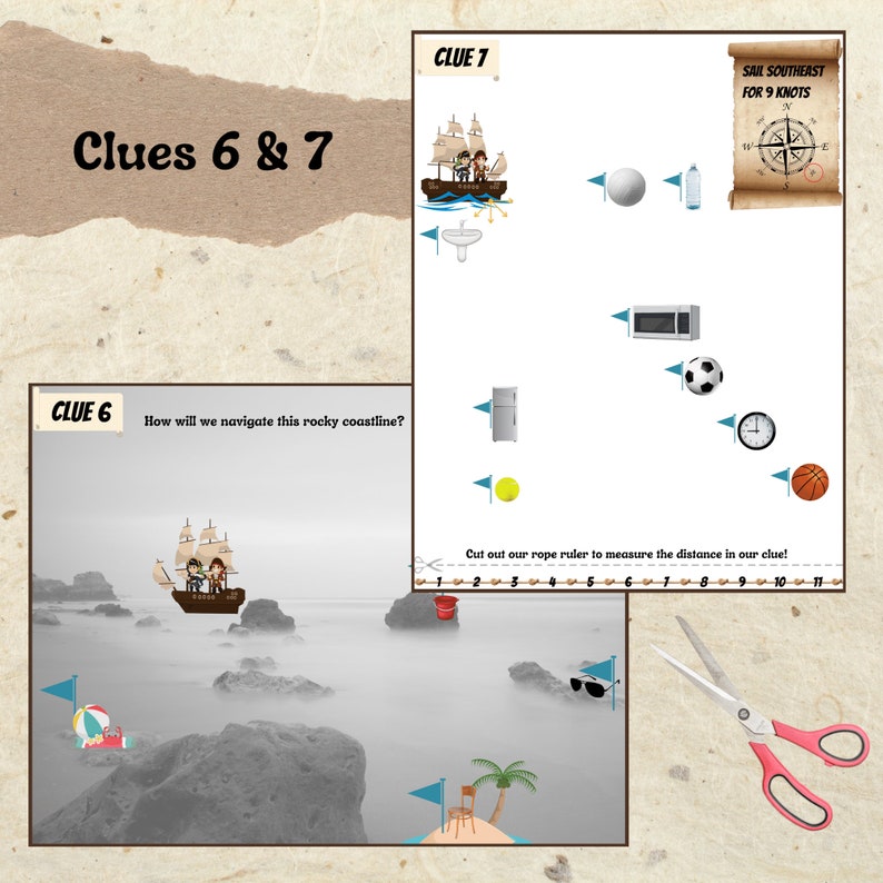 Cardinal Directions Treasure Hunt: Pirate Duo An educational indoor, device-free adventure around your home Gameschooling image 6