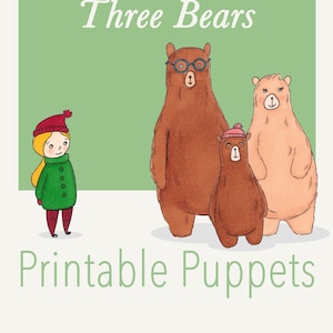 Printable Puppets, At Home Activity, &quot;Goldilocks and the Three Bears &quot;