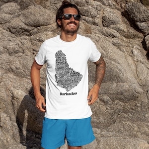 Camiseta unisex con mapa de Barbados