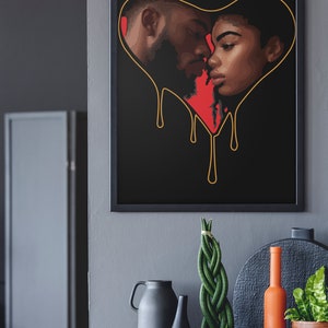 Zwart stel liefdesmuurkunst