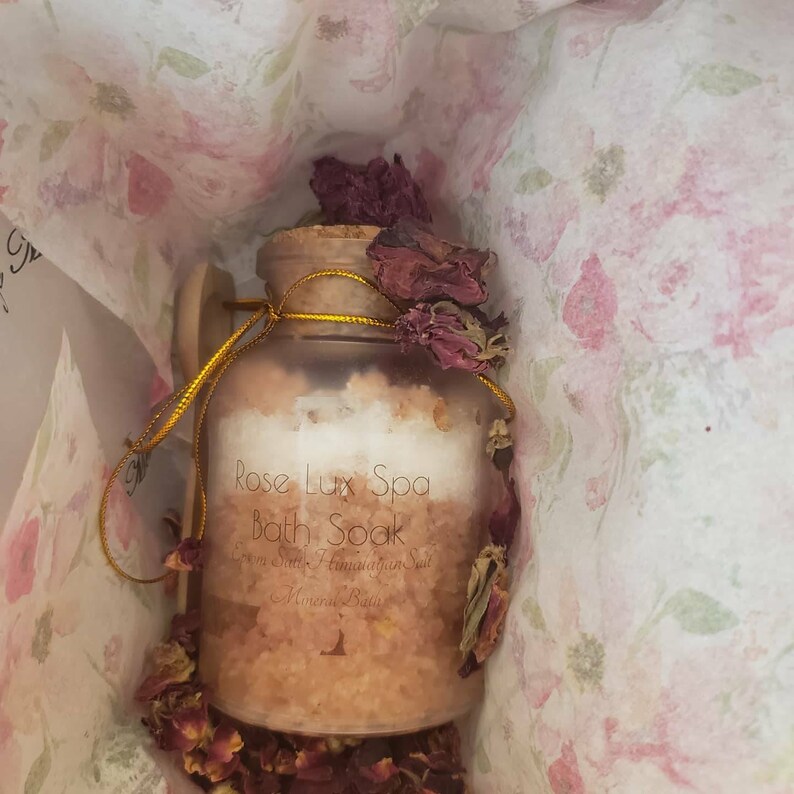 Rose Lux Spa Bath Soak Calming Gifts mineral Baths bath Etsy
