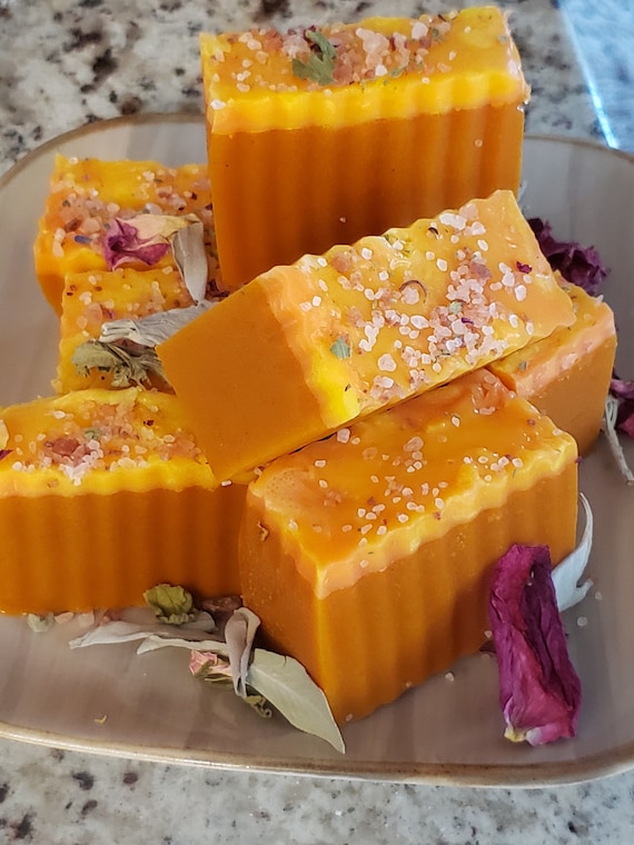 Natural Turmeric Carrot Honey Soap Bar Bath Soap Self Care Etsy