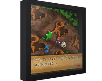 Caja de sombras de Super Mario RPG: El verdadero nombre de Geno, arte de pared para gamers hecho a mano