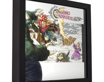 Caja de sombras 3D con la portada de Chrono Trigger - Decoración de pared para videojuegos retro