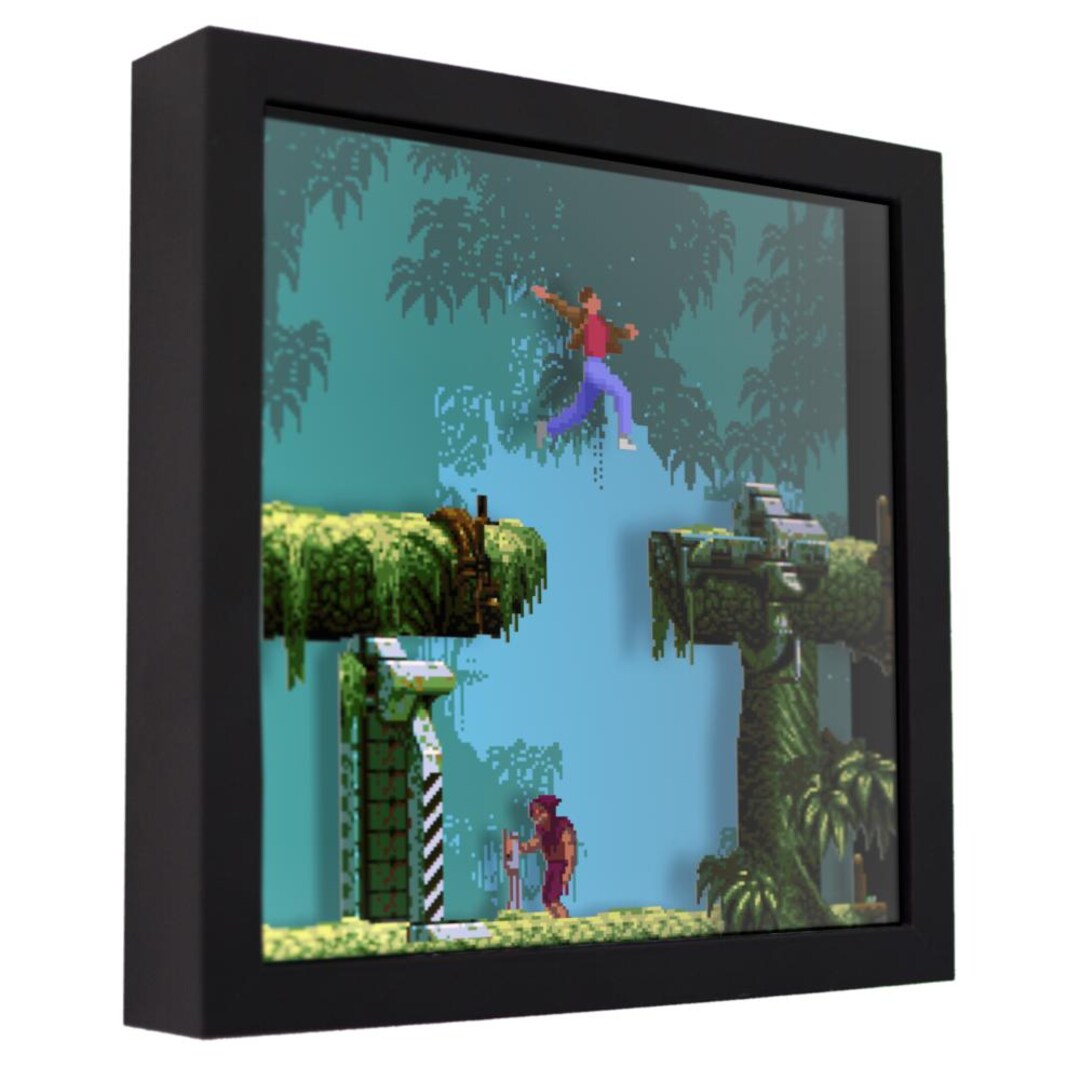 Flashback Game - Handmade 3D Gaming Shadow Box: Retro Video Game Wall ...