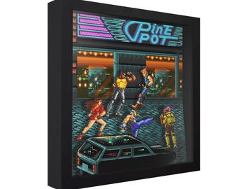 Cuadro decorativo 3D de Streets of Rage: Arte mural de videojuegos retro