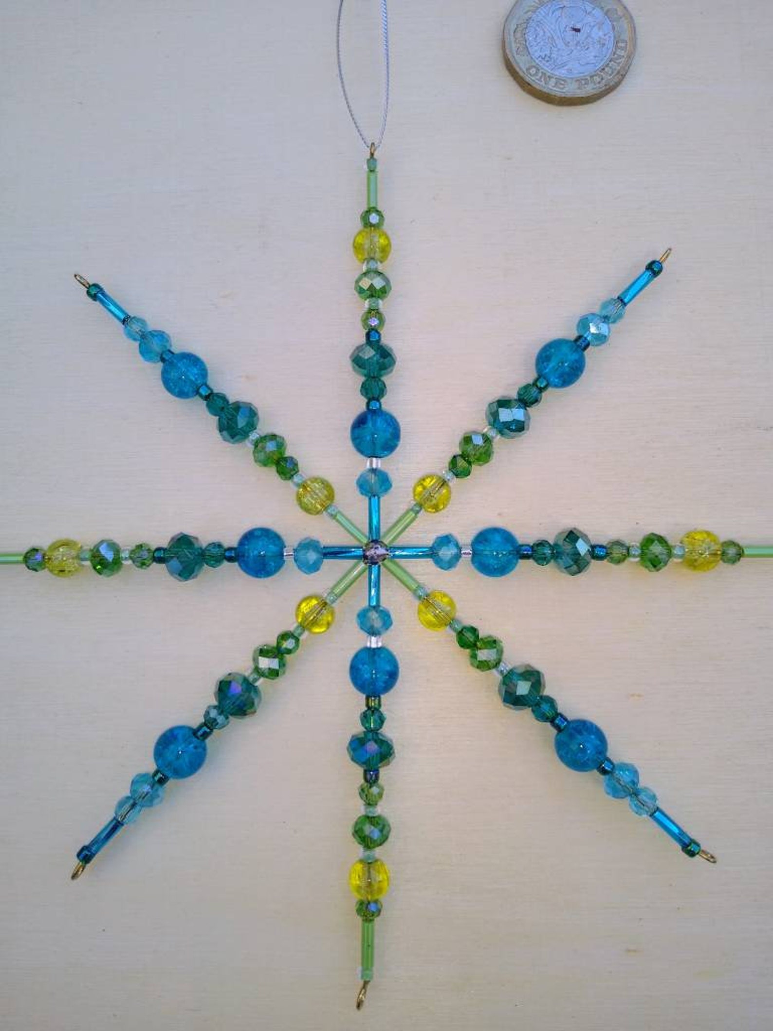 Large Handmade Crystal Beaded Suncatcher Window Etsy