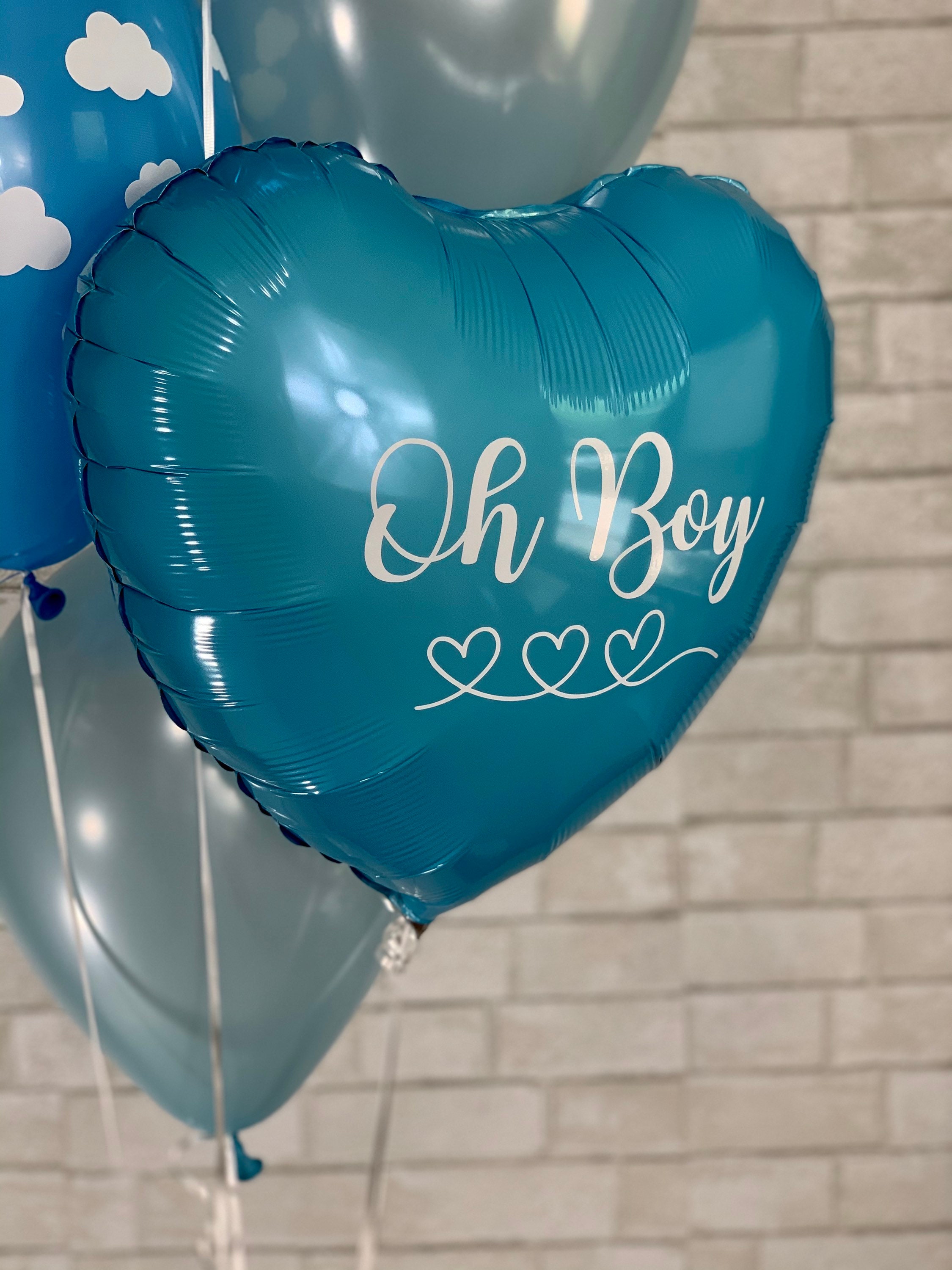 Custom Baby Boy Balloons Personalized Balloons Oh Boy Etsy