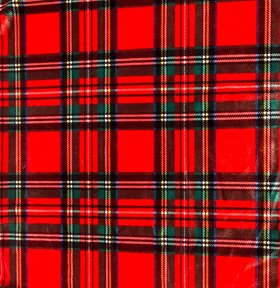 Christmas Red Plaid Stretch Velvet Fabric Etsy