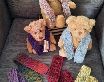 Hand Knitted Teddy Bear Scarf - Unique Designs