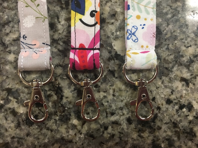 Floral Lanyard / ID Badge Lanyard / Keychain / Lanyard / ID Etsy