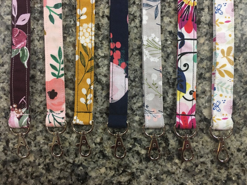 Floral Lanyard / ID Badge Lanyard / Keychain / Lanyard / ID Etsy