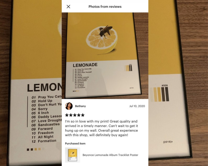 Beyonce Lemonade Album Tracklist Poster Etsy