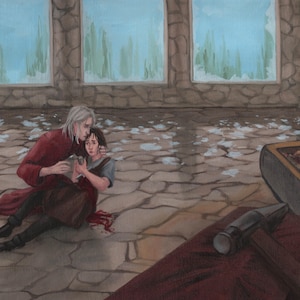 Duel with the Vampire Lord Married to Magic Officially Licensed One of a Kind Oil Painting Fanart Book Art Elise Kova