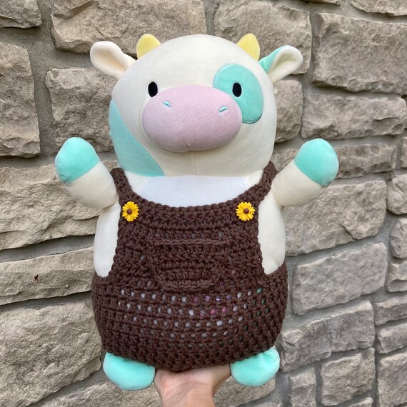 Crochet Sunflower Overalls for Hugmee Squishmallow 