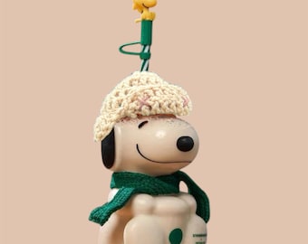 Crochet Pilot Hat Made for Starbucks Snoopy or Bearista Cup