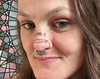 Chevron Steel Nose Cuff Non-Piercing Body Jewelry | Cyberpunk Anti-Surveillance Style