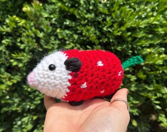 Crochet Strawberry Possum Plushie Stuffed Animal