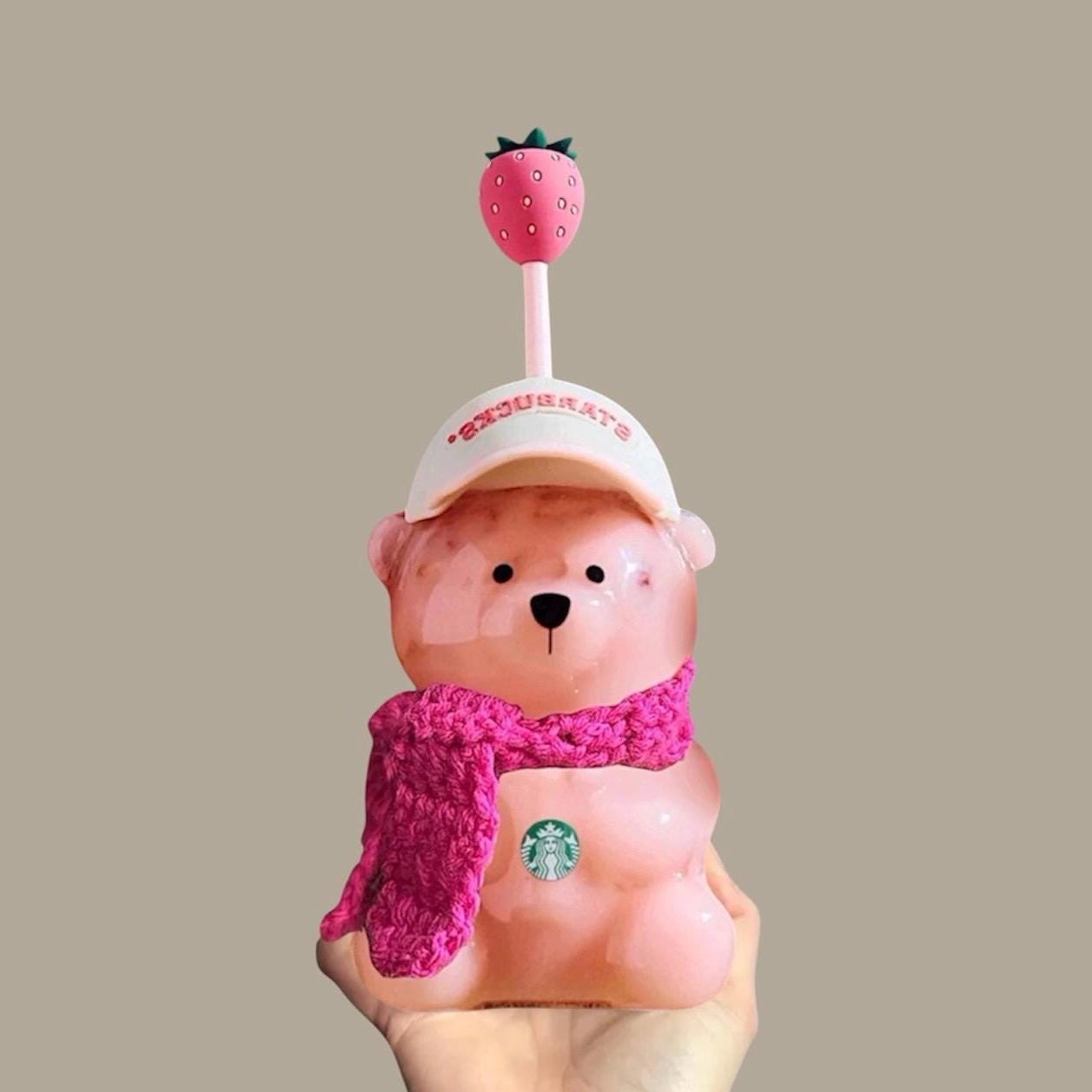 Crochet Scarf Outfit for Starbucks Pink Bearista Strawberry Bear