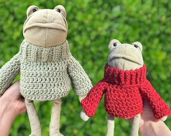 Crochet Ribbed Turtle Neck Sweater Outfit for Fergus Jellycat London Stuffed Animal