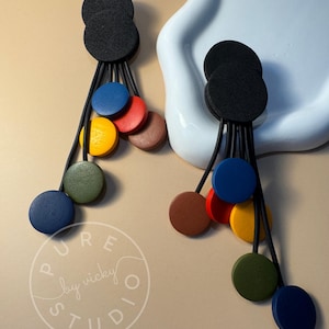 Chic, Lightweight, and Colorful Wooden Dangle Earrings - Modern Minimalist Design, Unique Gift, Mother&#39;s day gift