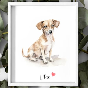 Custom Watercolor Pet Portrait: Dog Memorial Art