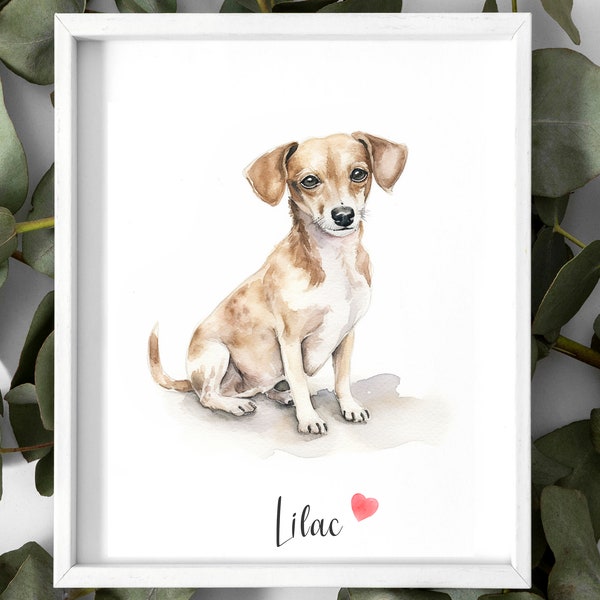 Retrato de mascota personalizado en acuarela: Arte conmemorativo para perros