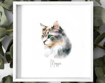 Custom CAT portrait Custom cat painting Pet portrait