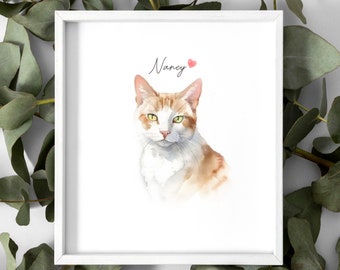 Custom CAT Painting Pet portrait Custom cat portrait Pet loss gift Personalized cat Cats art custom Cat memorial gift