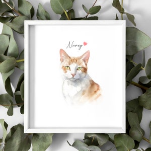 Custom Cat Portrait: Personalized Pet Memorial Painting