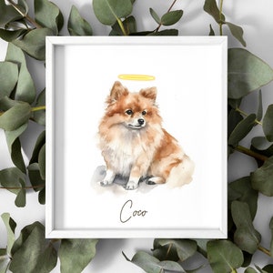 Custom Watercolor Pet Portrait: Cat Memorial Gift