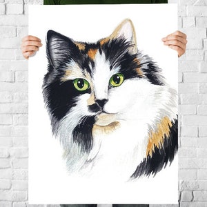 Custom Watercolor Cat Portrait: Original Pet Memorial Art