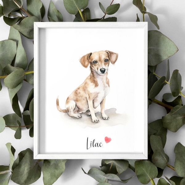 Watercolor dog painting Custom watercolor pet portrait DOG portrait Pet painting  Dog memorial Portrait from photo Mothers day gift