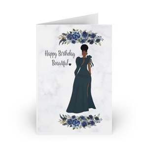 Happy Birthday Grußkarten (1 oder 10 Stk), Luxuskarten, Schöne Karten, elegante Geburtstagskarten, Melanin Grußkarten