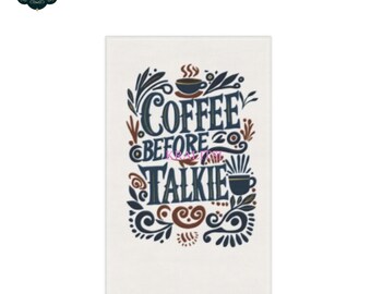 Kaffee vor dem Talkie Geschirrtuch - lustiges & schrulliges Küchendekor - perfektes Geschenk für Kaffeeliebhaber Handtücher (Baumwolle, Poly)