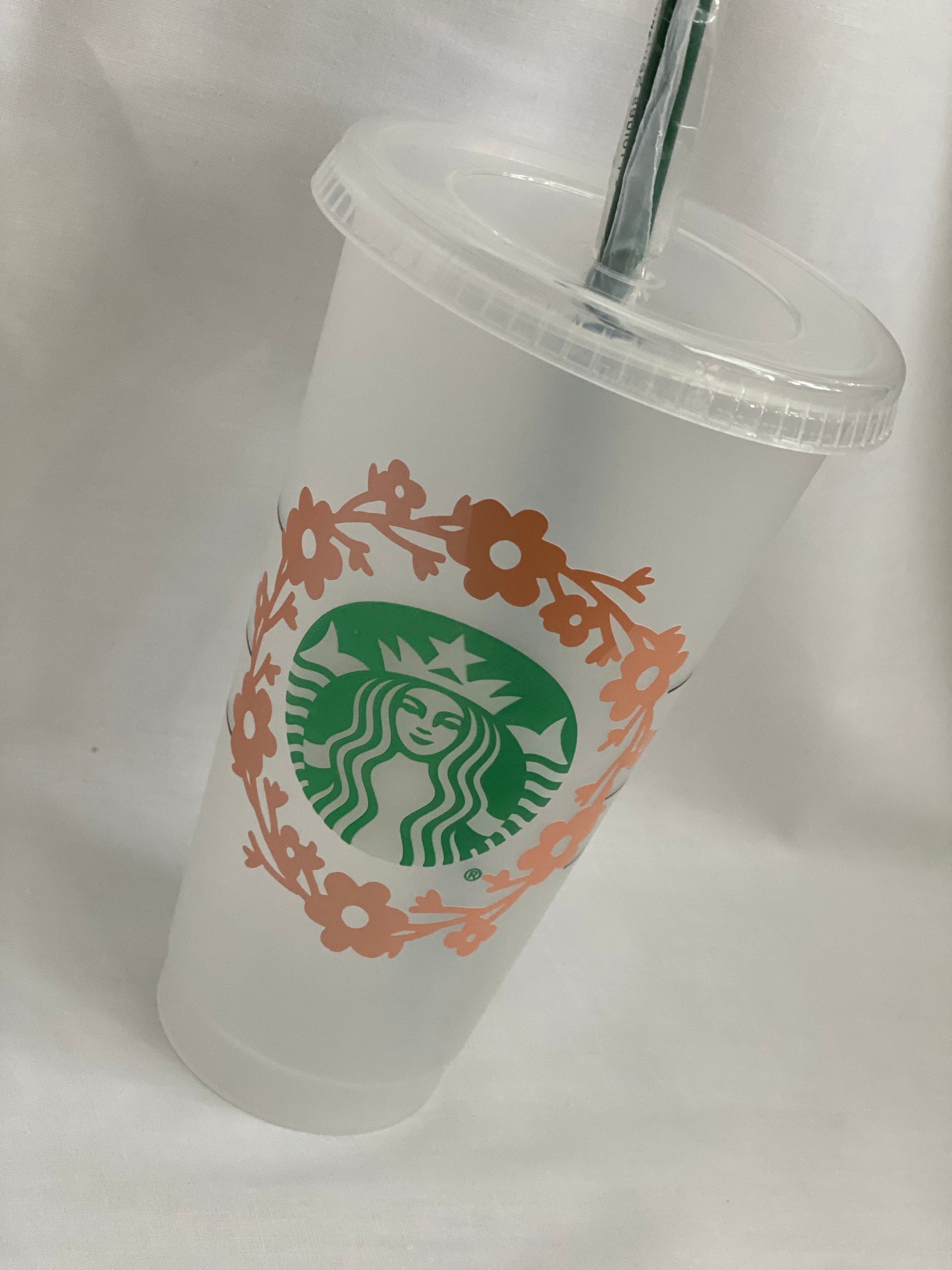 Floral Starbucks Cups Decal Decal for Starbucks Cup Etsy