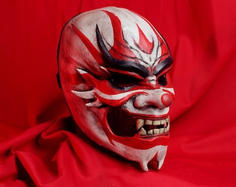 Jiro's mask of Payday 2 full face oni demon japanese style halloween scary cosplay video game custom customized