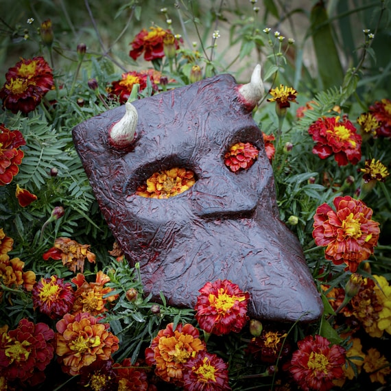 A couple Baphomet masks I made out of paper mache : r/crafts