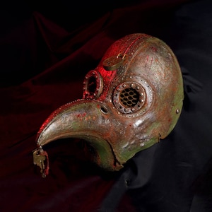 Plague Doctor Mask Post apocalyptic Apocalypse Wasteland rusty steampunk halloween Crow Raven larp costume full face monster reaper mad god