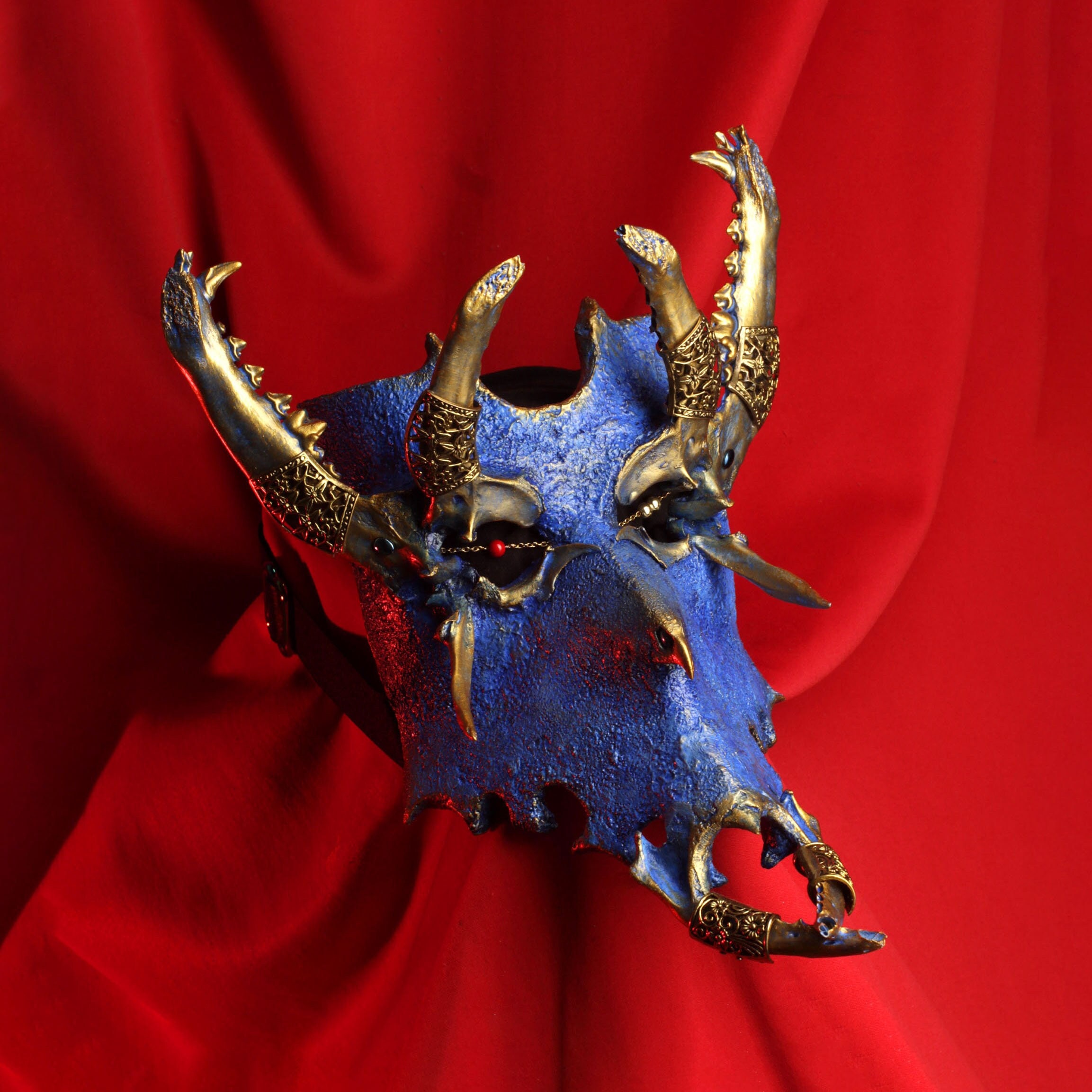 Knochenschädel Tzeentch Maske Ägyptischer Warhammer 40k Chaos 1000 Söhne Cosplay Luxuriöse Wandkunst Einzigartige individuelle Maskerade natürlich dunkel seltsam