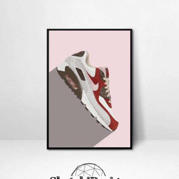 Air max 90 Nike shoes, Bacon, Sneaker Wall Art, Trainer, Poster