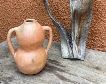 Rustic Pit Fired Natural Clay Vase with handles