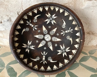 Vintage wooden Tuareg rustic bowl