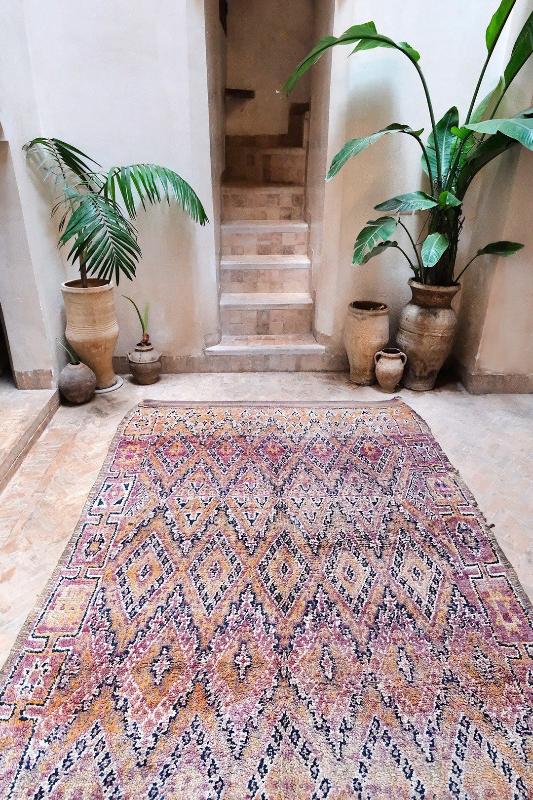 Beni Mguild Vintage Rug Vintage Moroccan Rug 100 Wool Etsy