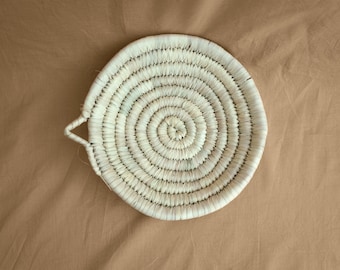 Woven Raffia Basket | Storage | Rattan Organizer | Fruit Tray | Handmade Basket Tray | Moroccan Decor | Boho Wicker Bowl