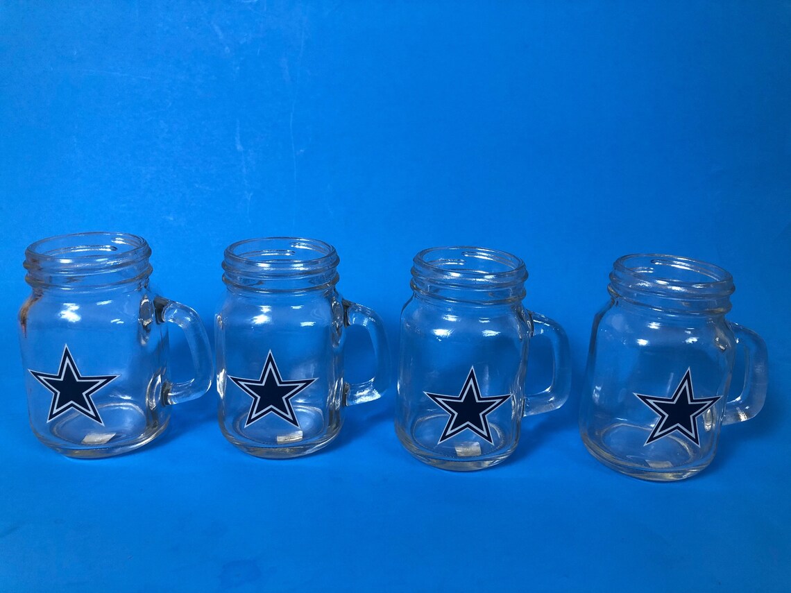 Dallas Cowboys Large Shot Glasses Set of 4 Etsy