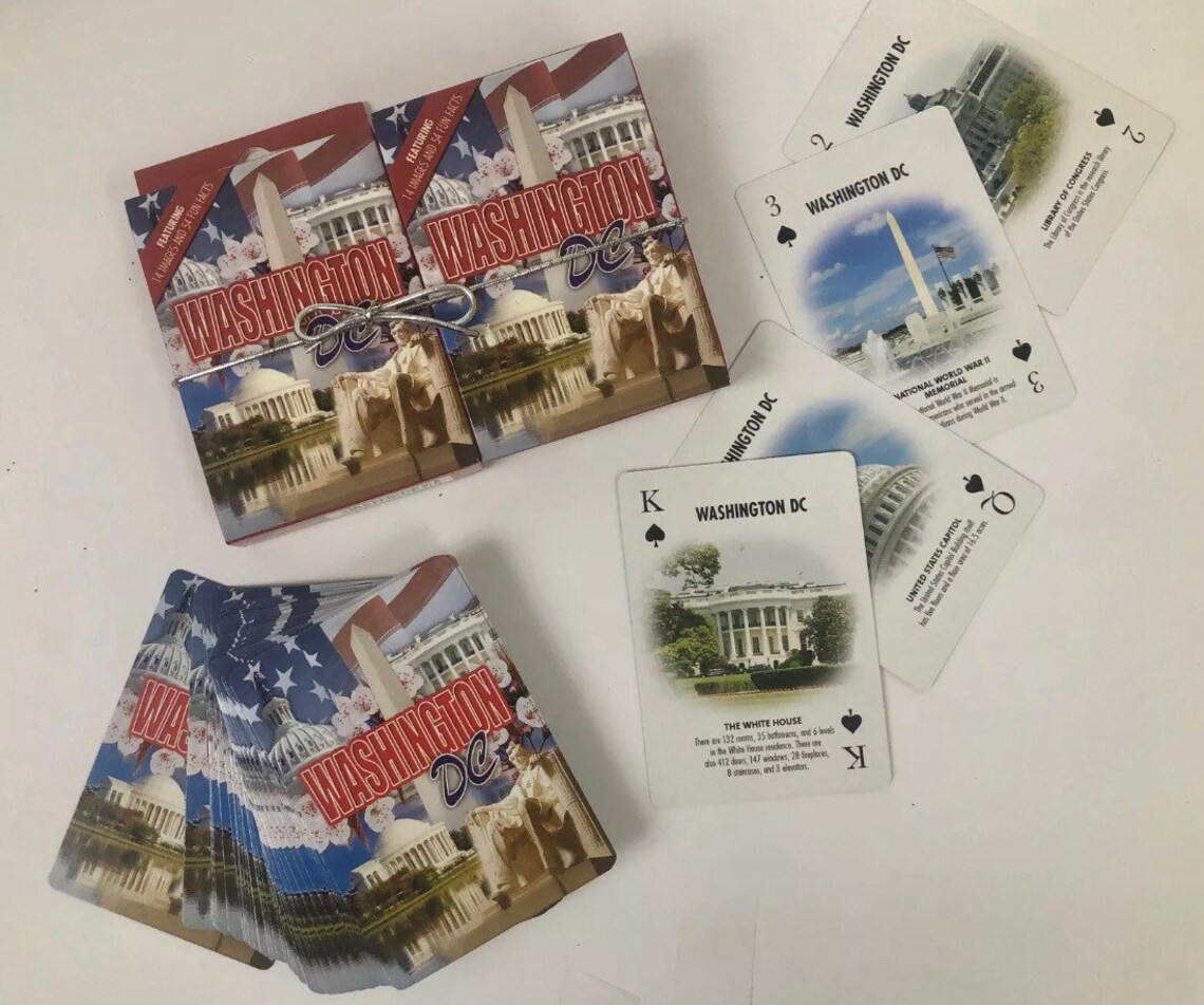 Washington souvenir playing cards Set Of 2 Decks With Metallic Etsy
