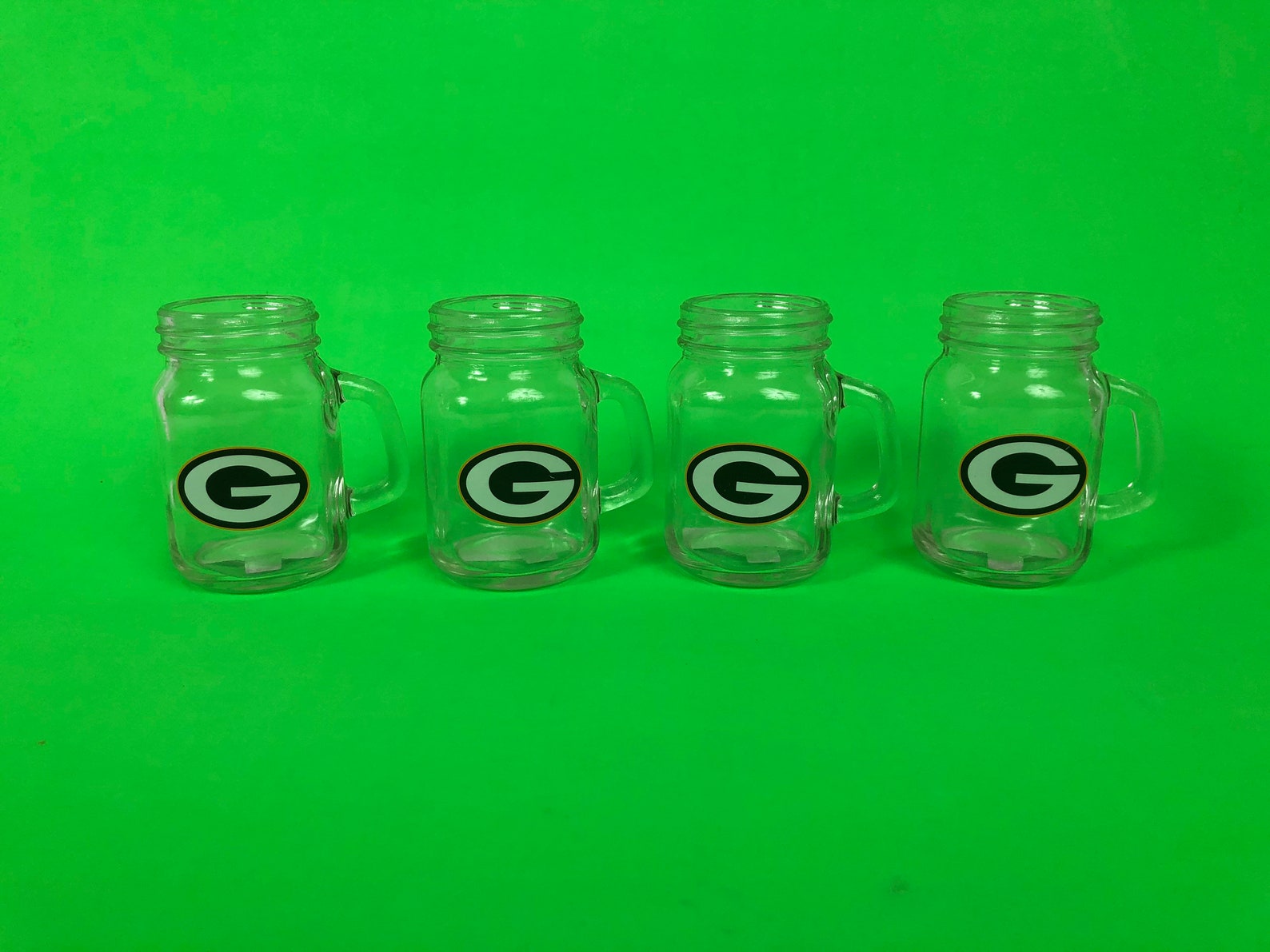 Green Bay Packers Large Shot Glasses Set of 4 Etsy